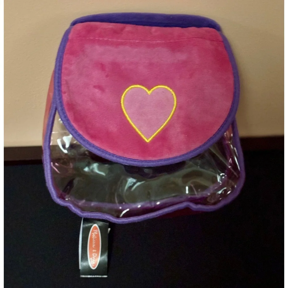 Melissa & Doug Ks Kids Take-Along Purse Soft Toddler Playset Pink Purple Heart
